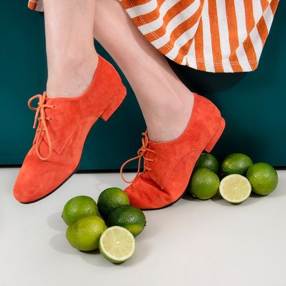 DERBIES Wildleder Orange