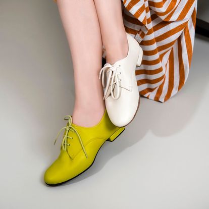 DERBIES Nappa Lime