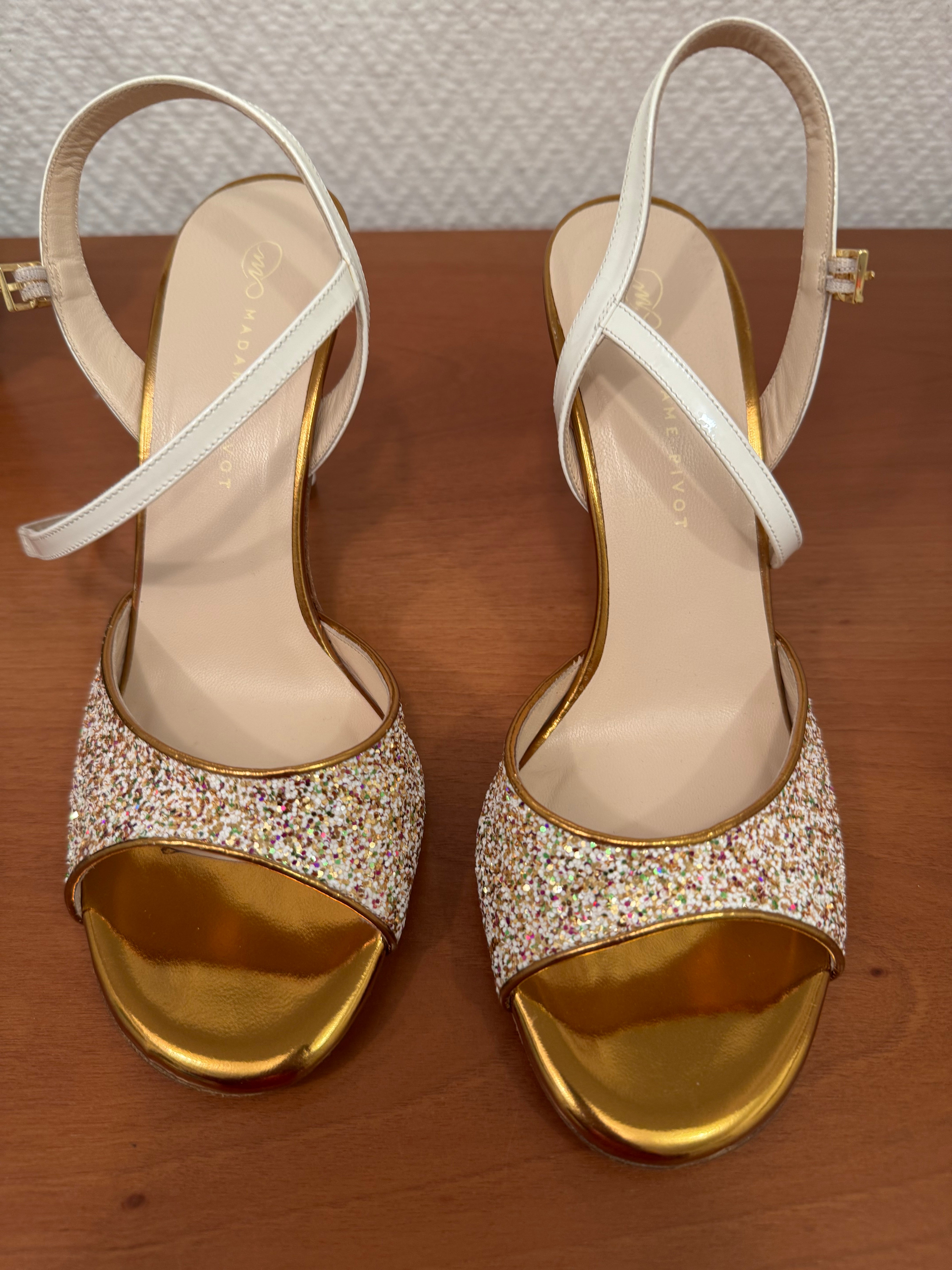 CHERIE Glitter Multicolor Lackleder Weiss