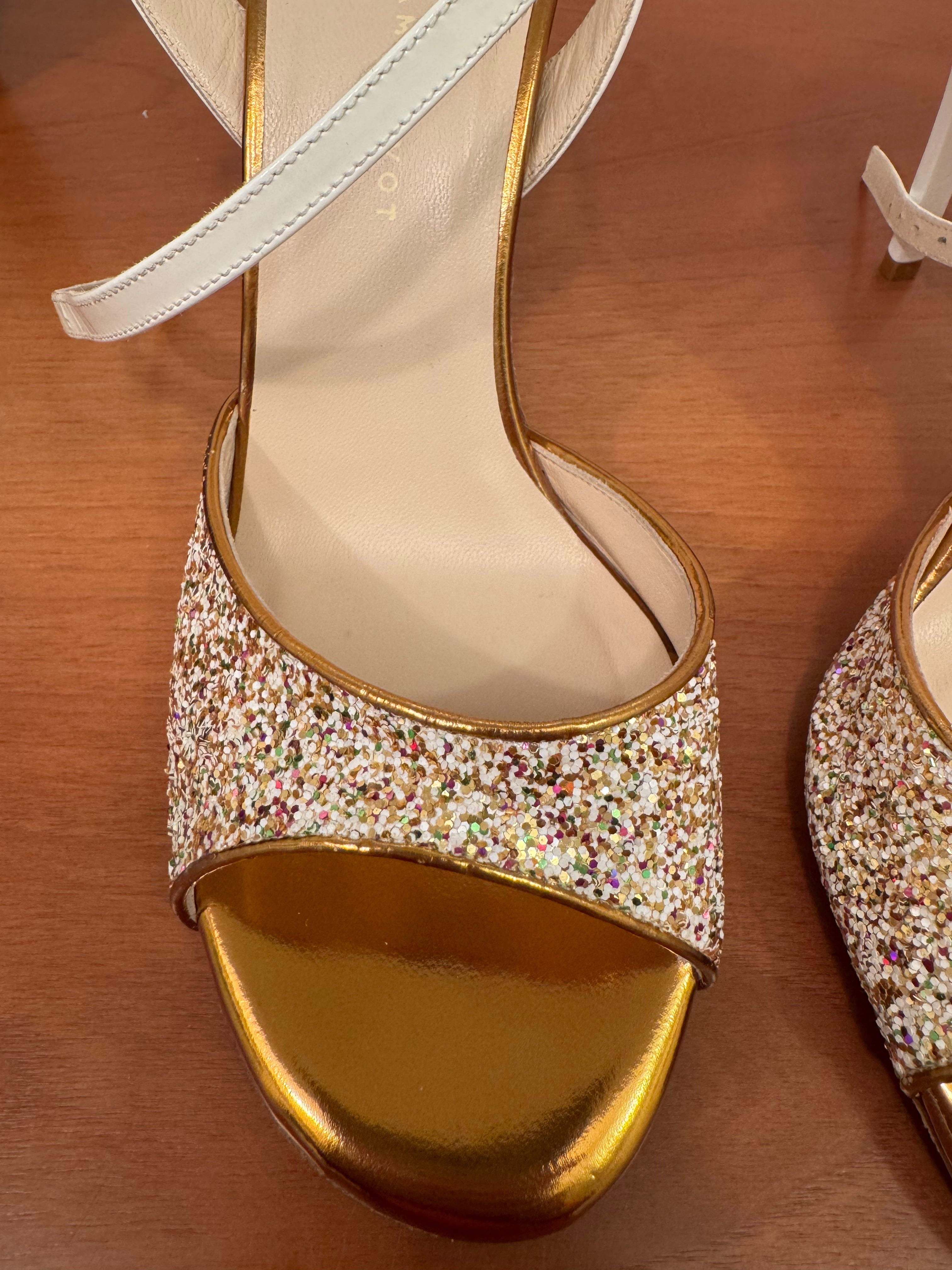 CHERIE Glitter Multicolor Lackleder Weiss