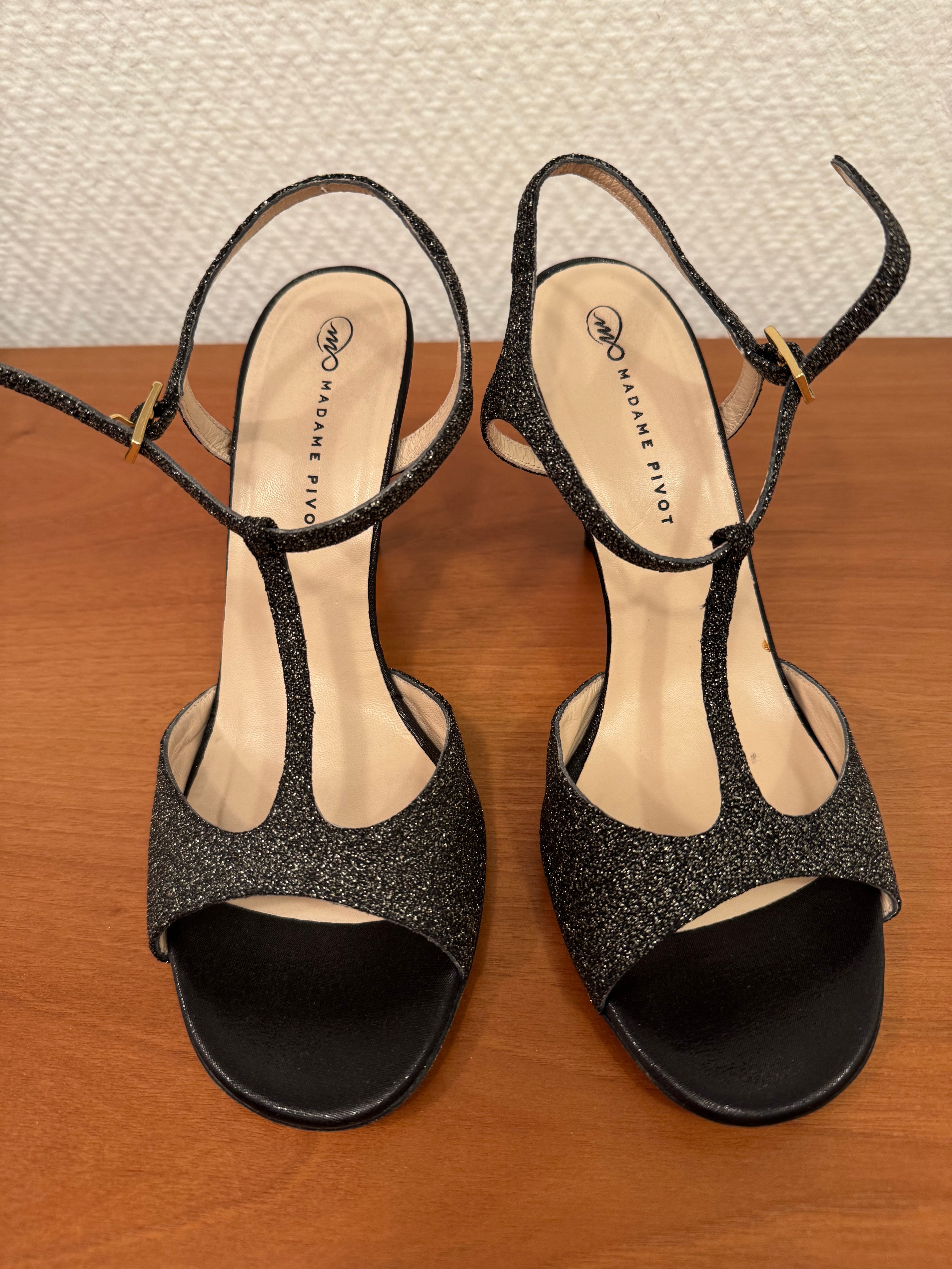 FEDRA Pelle Glitterata Nero e Champagne