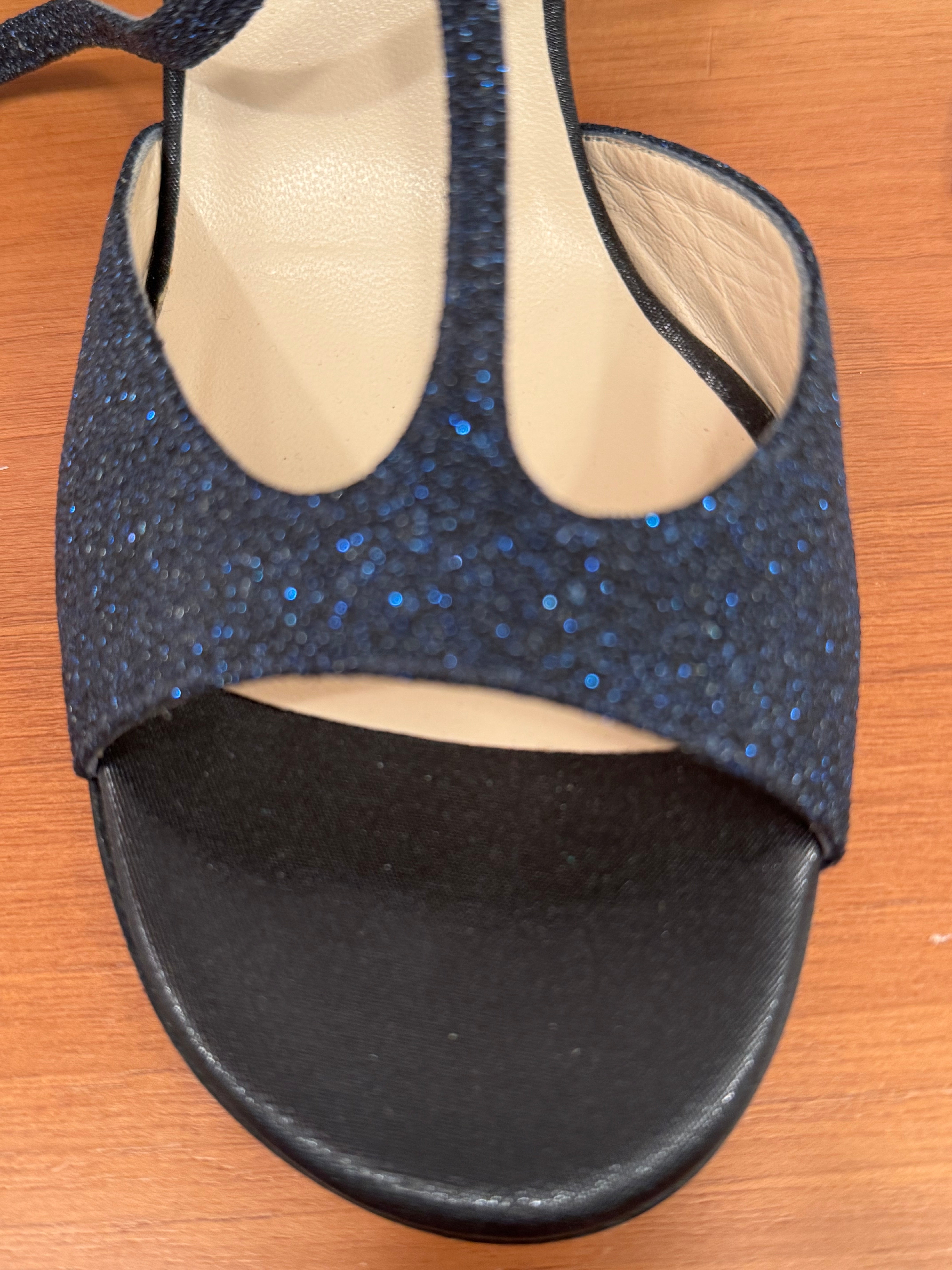 FEDRA Pelle Glitterata Nero Blu
