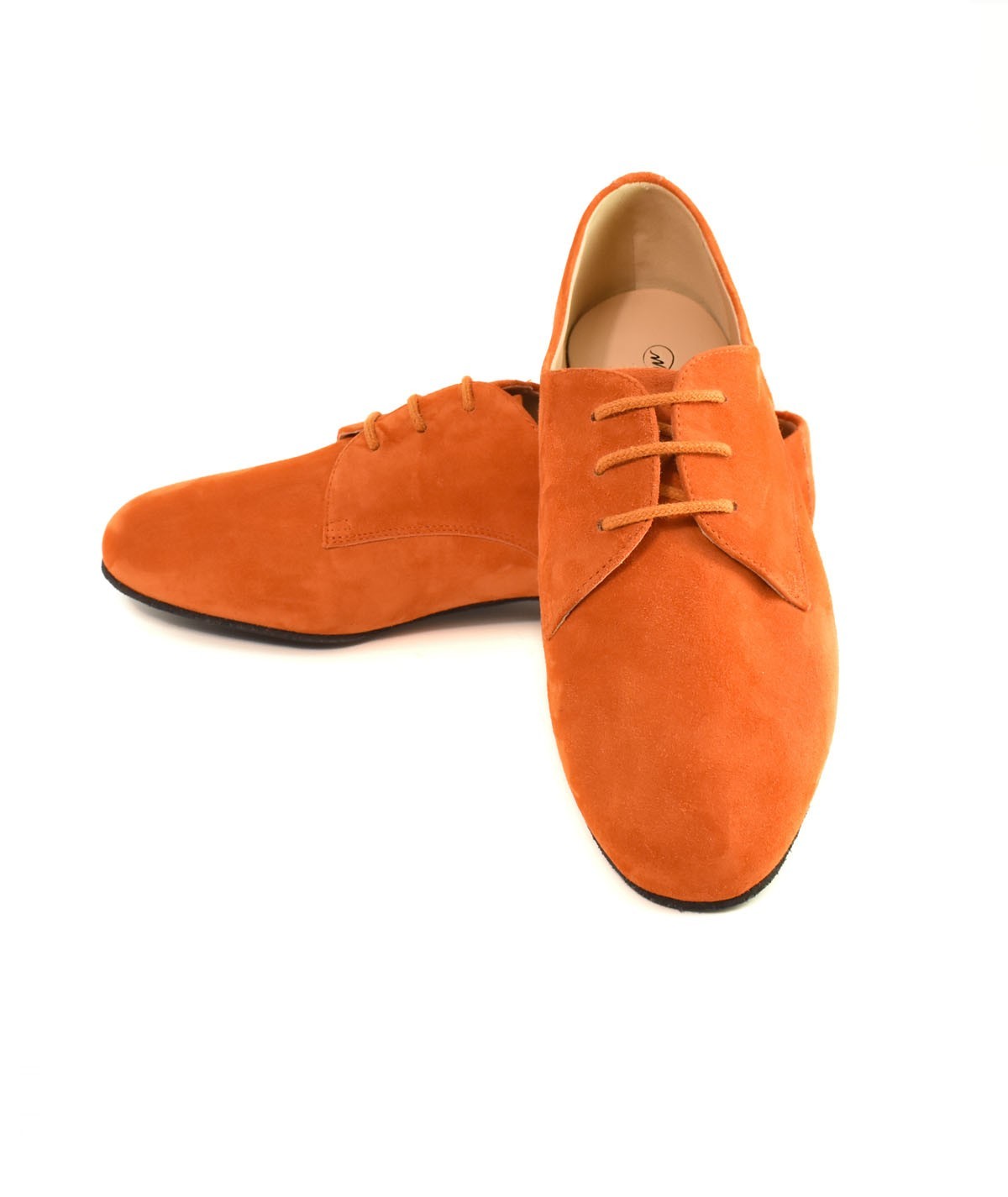 DERBIES Wildleder Orange
