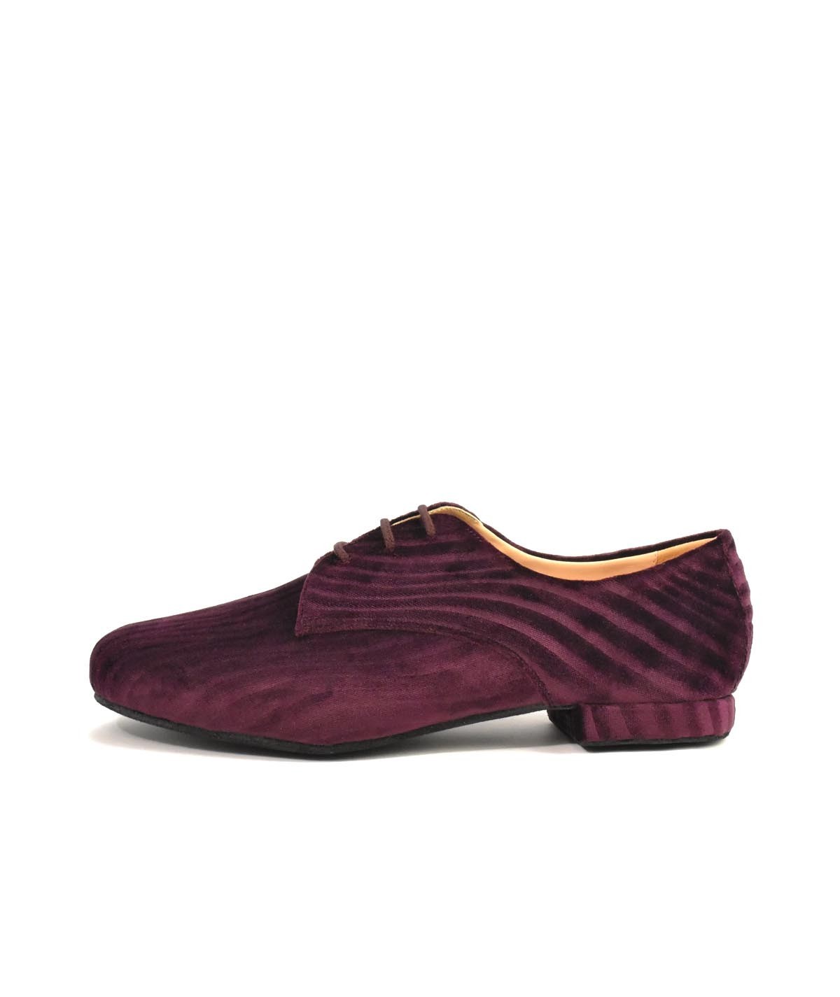 DERBIES Samt Bordeaux