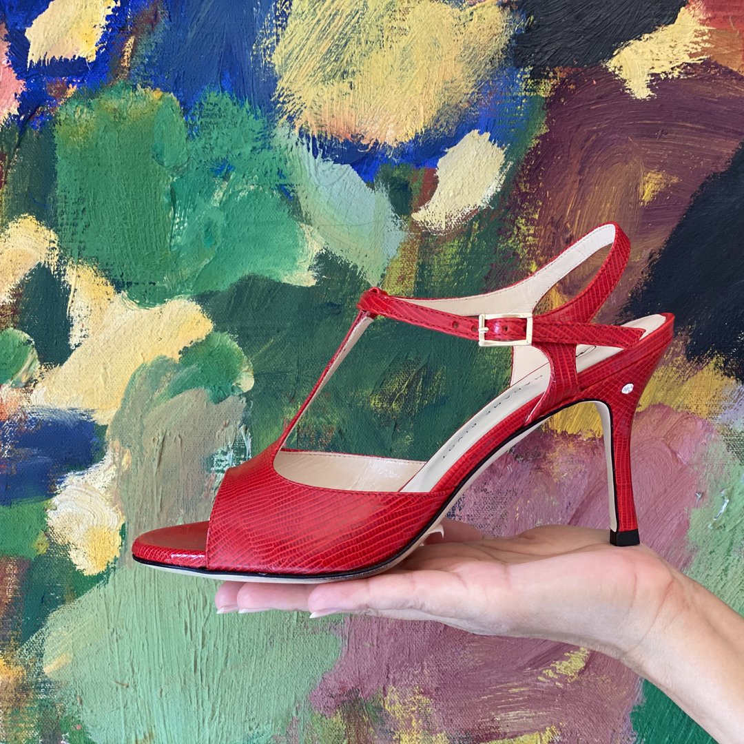 FEDRA Pelle Rettile Rosso