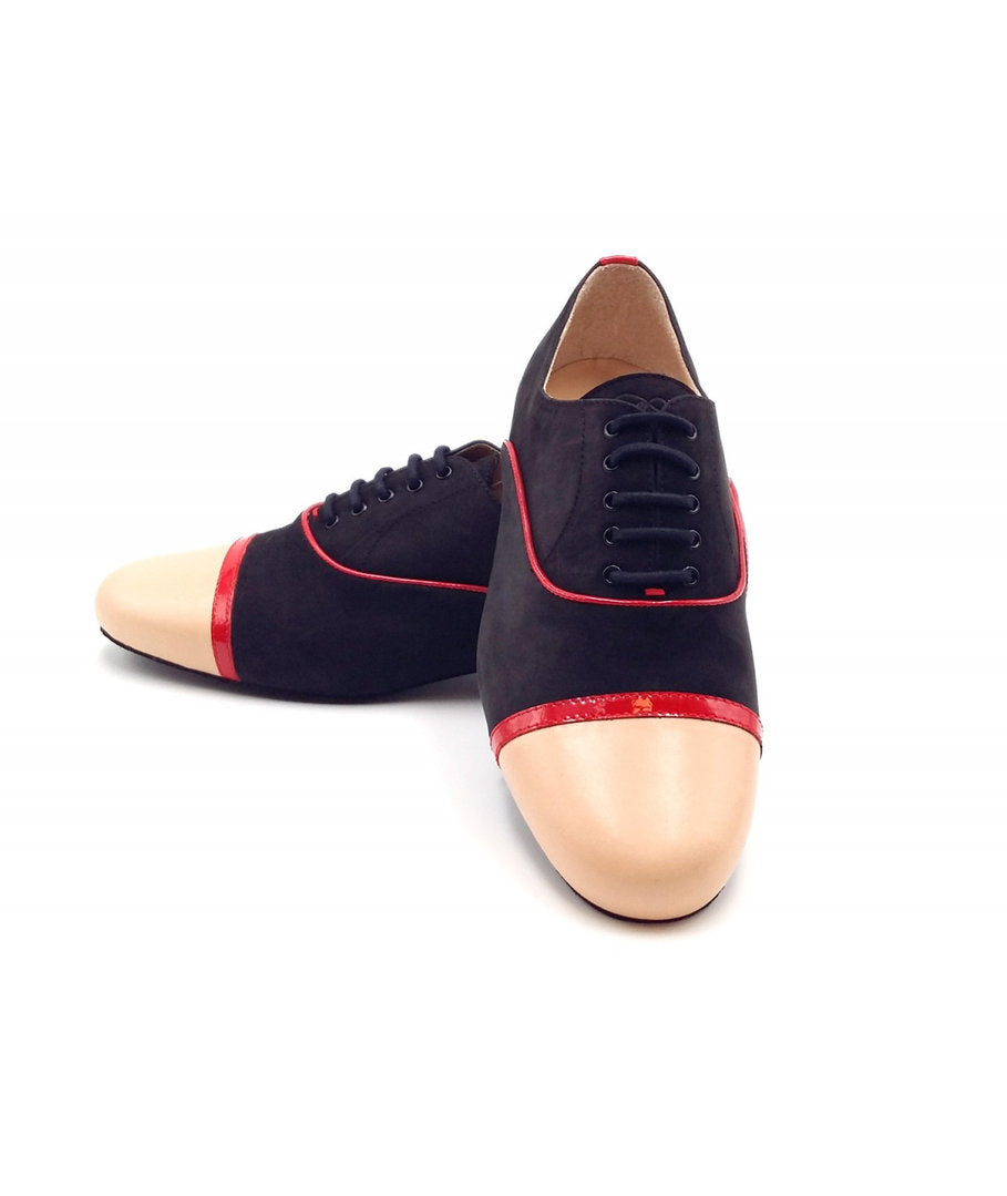 GAVIN Nabuk Nero Pelle Beige