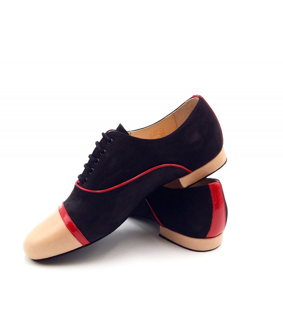 GAVIN Nabuk Nero Pelle Beige