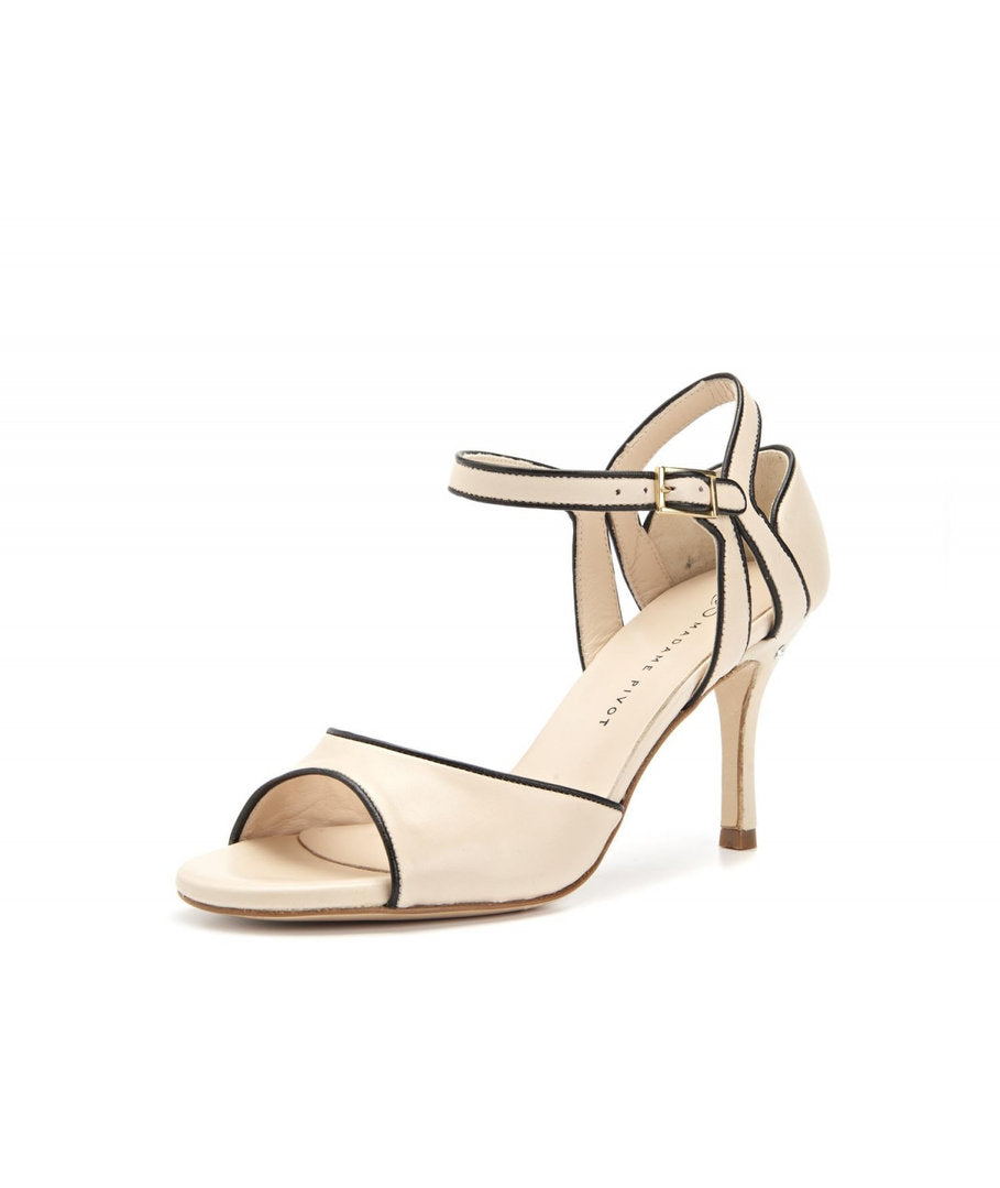 JASMINE Pelle Crema Profili Neri