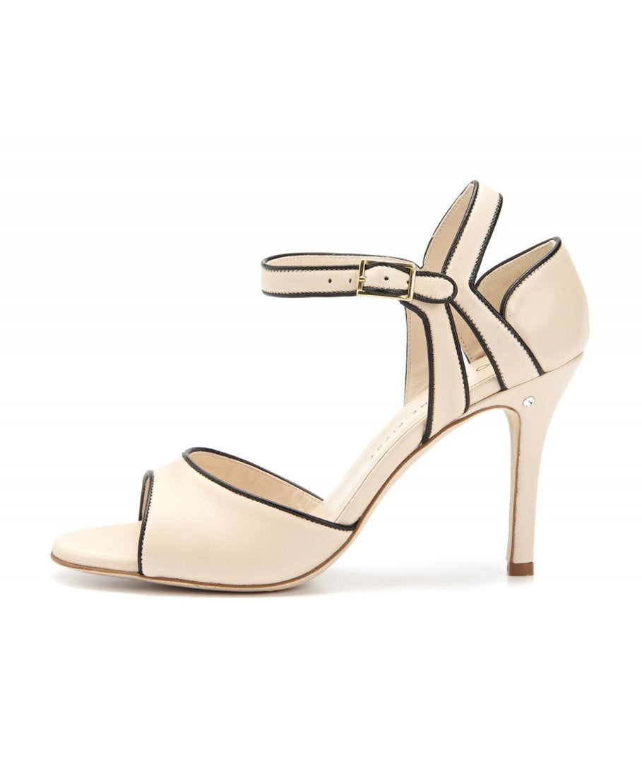 JASMINE Pelle Crema Profili Neri