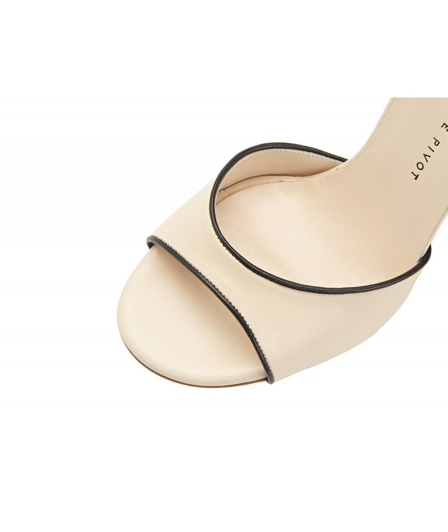 JASMINE Pelle Crema Profili Neri