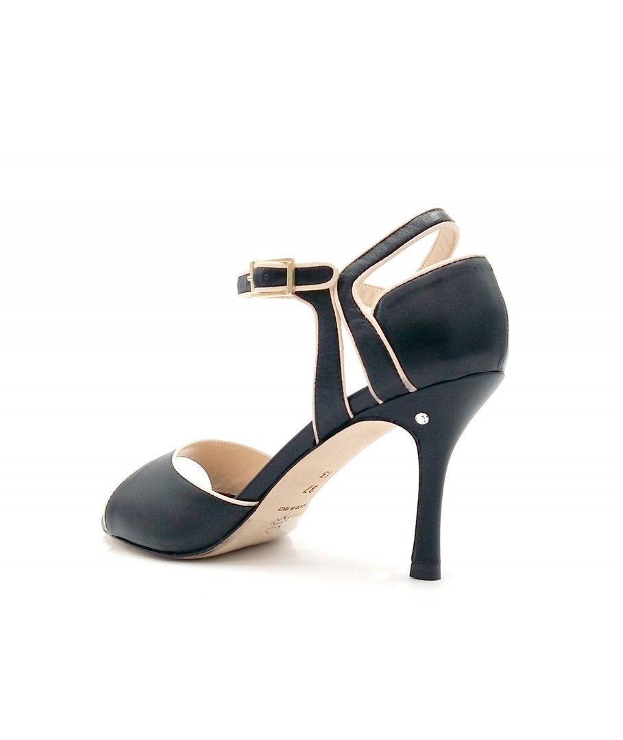 JASMINE Pelle Nera Profili Crema