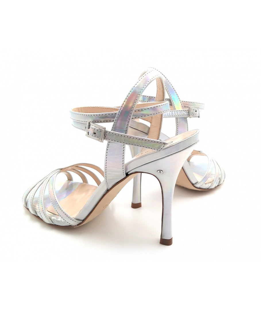 NADINE Laser Argento Wildledersohle